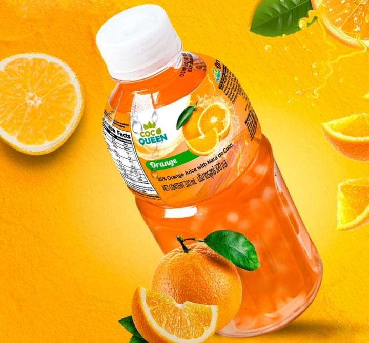 Cocoqueen Orange Flavour Juice Drink with Nata de Coco