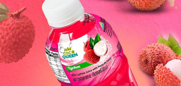 Cocoqueen Lychee Flavour Juice Drink with Nata de Coco
